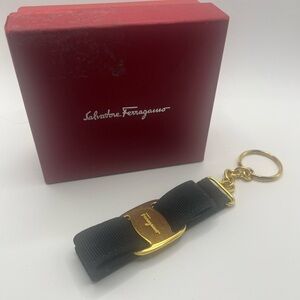 Salvatore Ferragamo Black and Gold Keychain